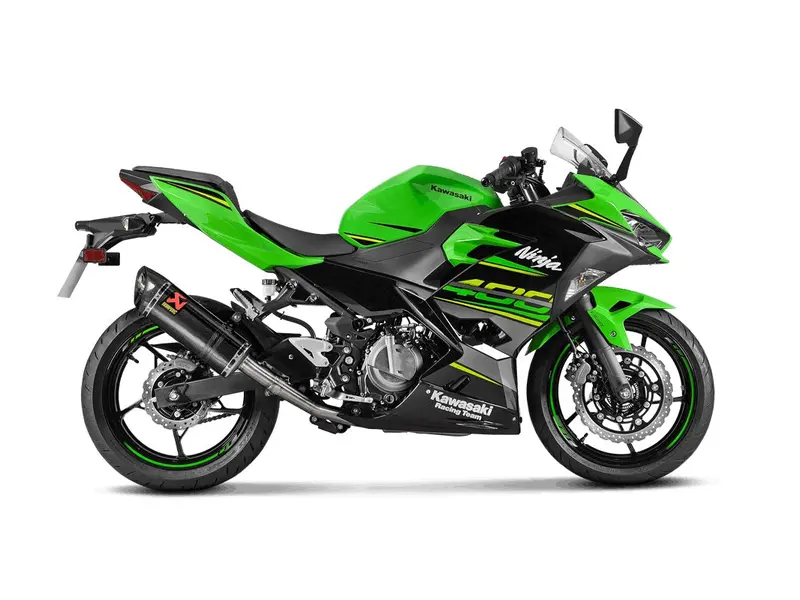 Kawasaki Ninja 400 - (2018-2023) Akrapovic Full System (Carbon Silencer & Stainless Headers) - Race Removable Baffle 1