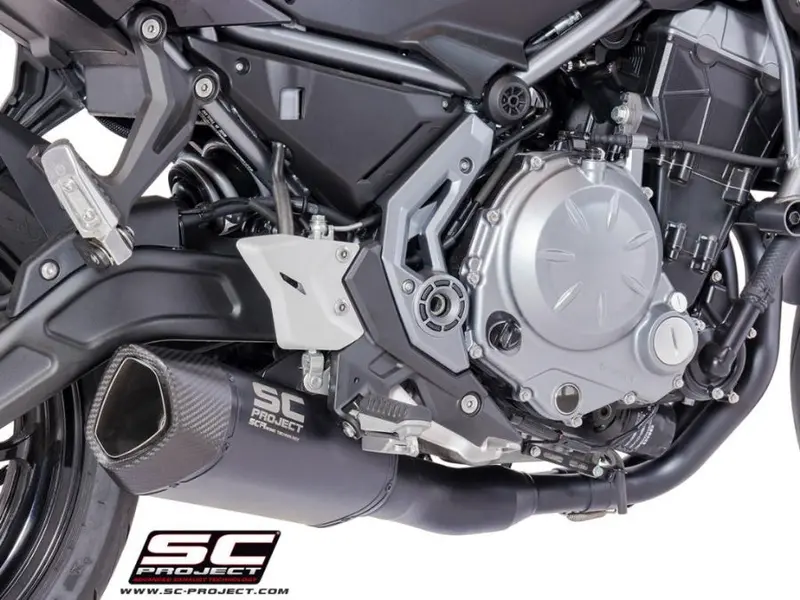 Kawasaki Ninja 650 - 2017 - 2019 – Sc-Project 2-1 Stainless Steel Full Exhaust System, With Sc1-R Gt Titanium Exhaust, Matt Black 1
