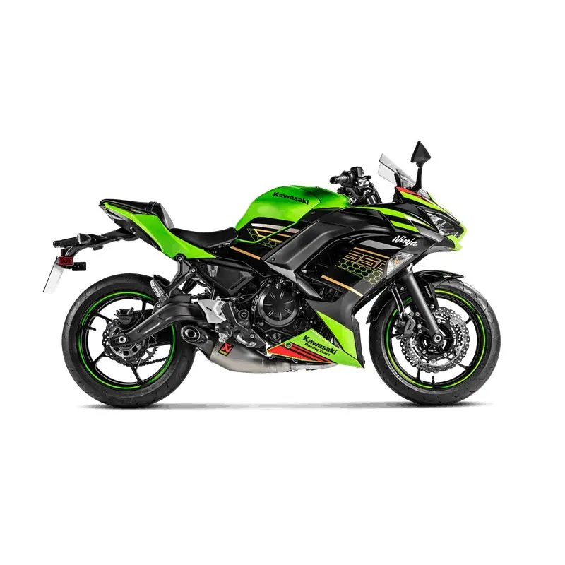 Kawasaki Ninja 650 - (2017-2020) Akrapovic Titanium Silencer Complete Stainless 2-1 System - Road Legal 2