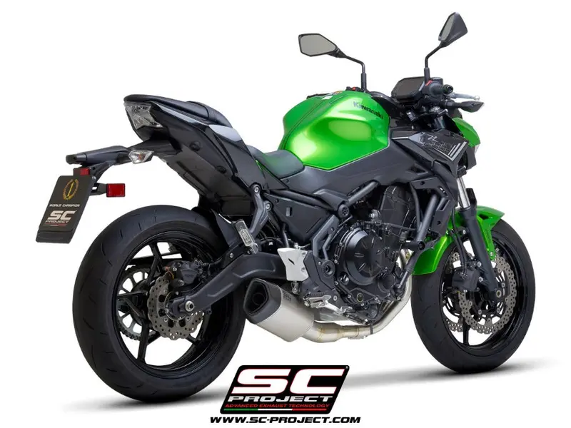 Kawasaki Ninja 650 - 2021 - 2022 – Sc-Project 2-1 Stainless Steel Full Exhaust System, With Sc1-R Gt Titanium Exhaust 1