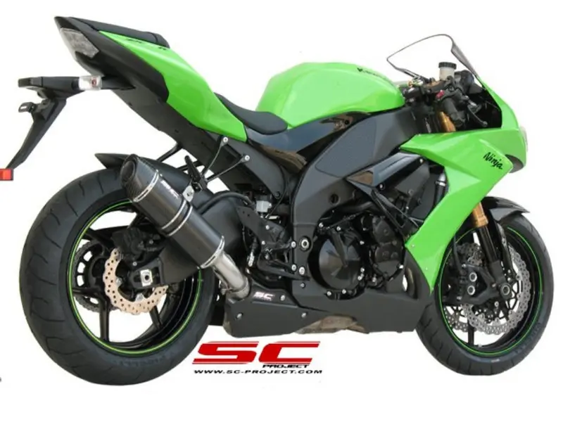 Kawasaki Ninja Zx-10R - 2008 - 2010 – Sc-Project Oval Carbon Fibre Exhaust 1