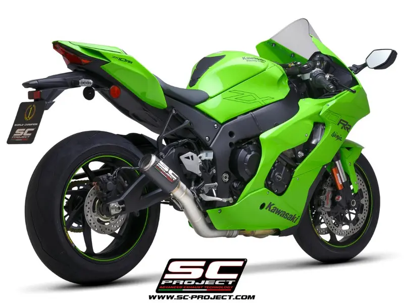 Kawasaki Ninja Zx-10R - Rr - 2021- 2024 – Sc-Project Cr-T Carbon Fibre Exhaust, With De-Cat Link Pipe 1