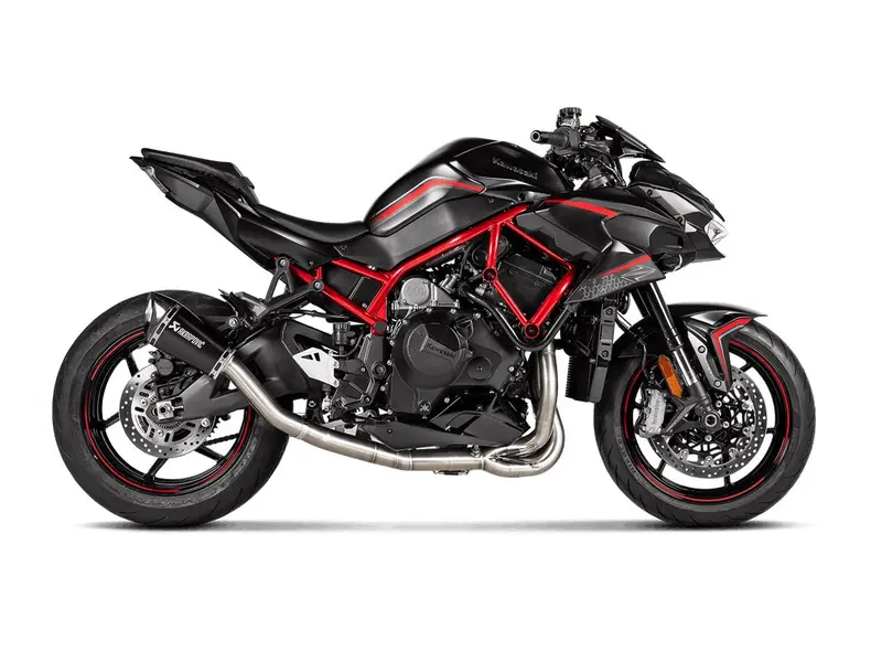 Kawasaki Z H2 (1000Cc) - (2020-2023) Akrapovic Full System (Black Titanium Silencer & Stainless Header) - Race (Optional Baffle Available) 1