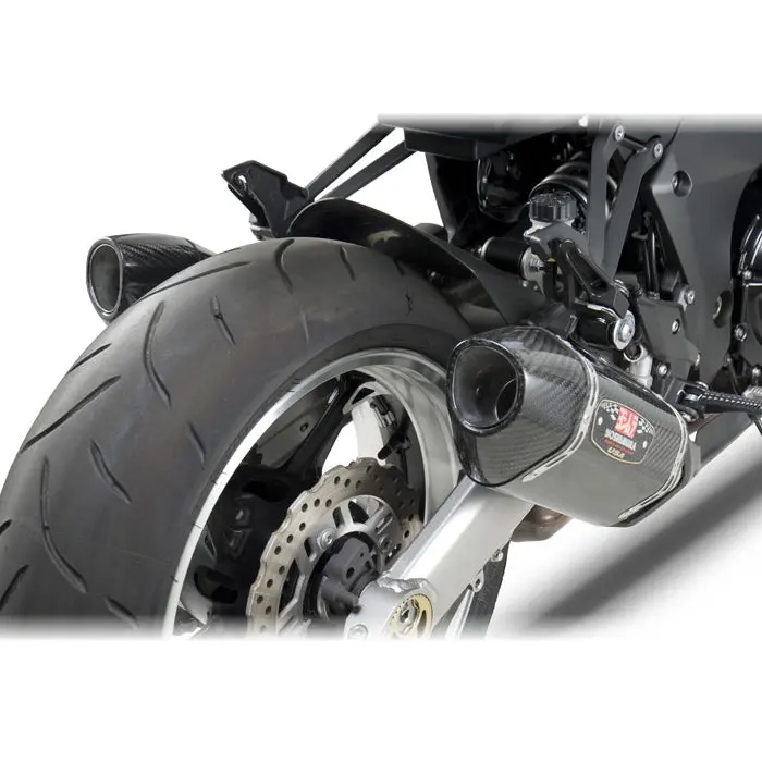 Kawasaki Z1000 - (2010-2013) Yoshimura Carbon R77 Slip-Ons (Pair) With Carbon Coned End Cap - Race Series - Removable Baffle 1