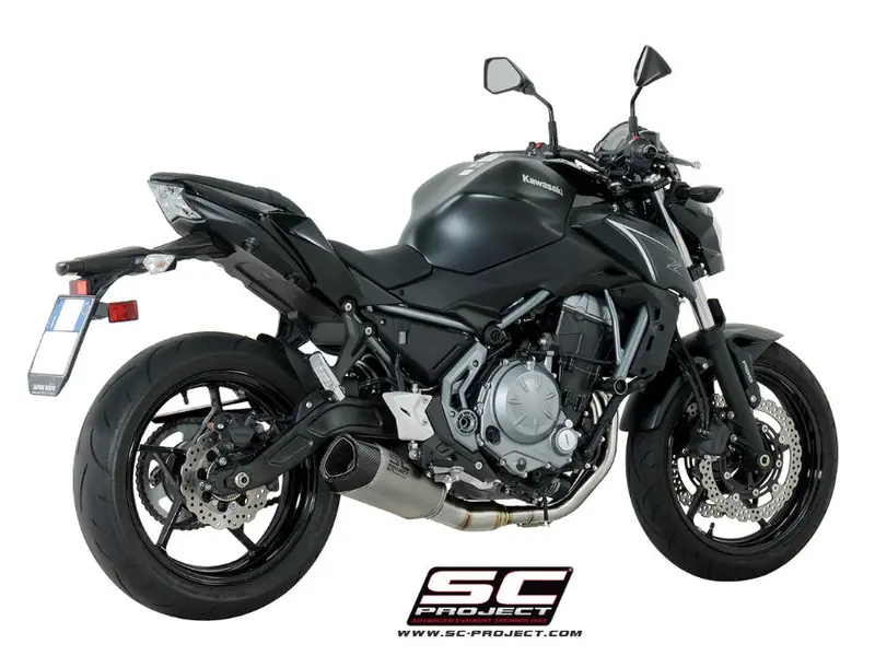 Kawasaki Z650 - 2017 - 2019 – Sc-Project 2-1 Stainless Steel Full Exhaust System, With Sc1-R Gt Titanium Exhaust 1
