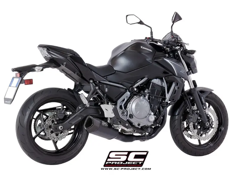Kawasaki Z650 - 2017 - 2019 – Sc-Project 2-1 Stainless Steel Full Exhaust System, With Sc1-R Gt Titanium Exhaust, Matt Black 1