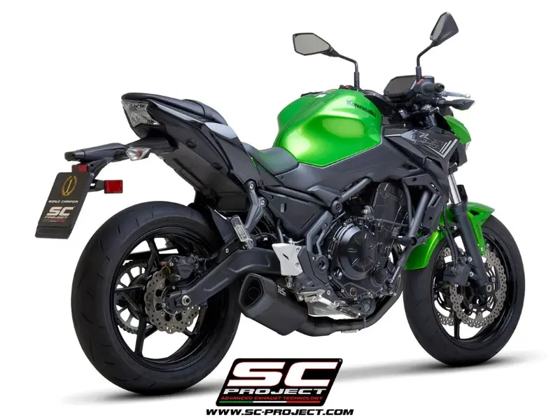 Kawasaki Z650 - 2020 – Sc-Project 2-1 Stainless Steel Full Exhaust System, With Sc1-R Gt Titanium Exhaust, Matt Black 1