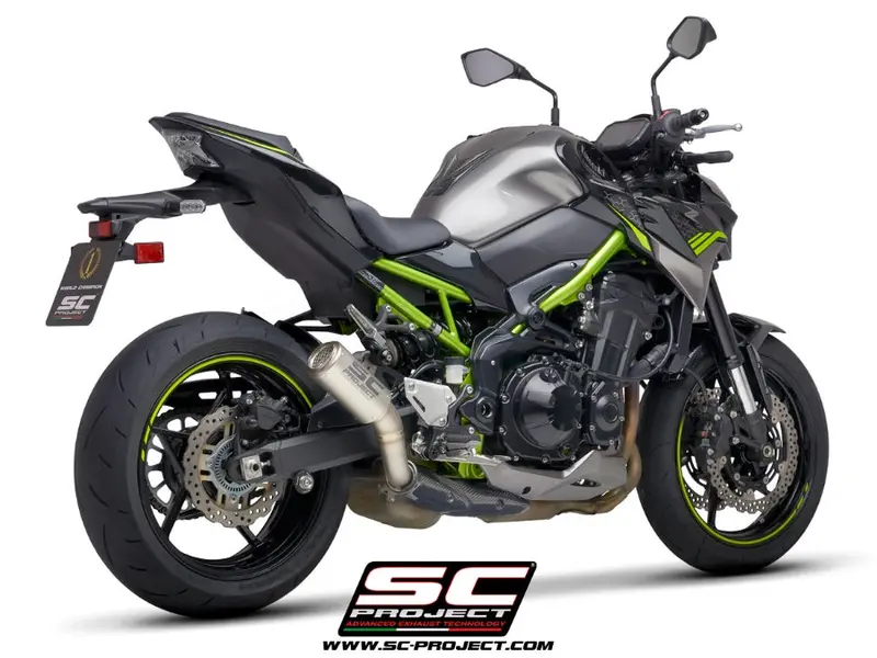 Kawasaki Z900 A2 - 2020 - 2024 – Sc-Project Cr-T Titanium Exhaust, With Stoneguard Grid 1