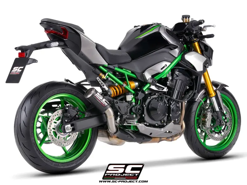 Kawasaki Z900 - Z900 A2 - 2025 - 2026 – Sc-Project Cr-T Carbon Fibre Exhaust, With Stoneguard Grid 1
