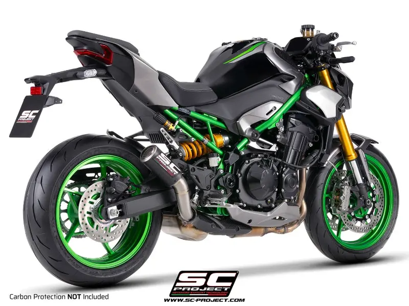 Kawasaki Z900 - Z900 A2 - 2025 - 2026 – Sc-Project Cr-T Carbon Fibre Exhaust, With Stoneguard Grid (Without Carbon Fibre Heat Protection) 1