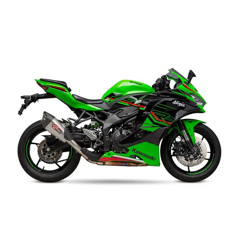 Kawasaki Zx-4R / Rr - (2023-2026) Yoshimura Street At2 Slip-On Stainless With Carbon End Cap - No Low Volume Insert Fitted, Available Seperately 1