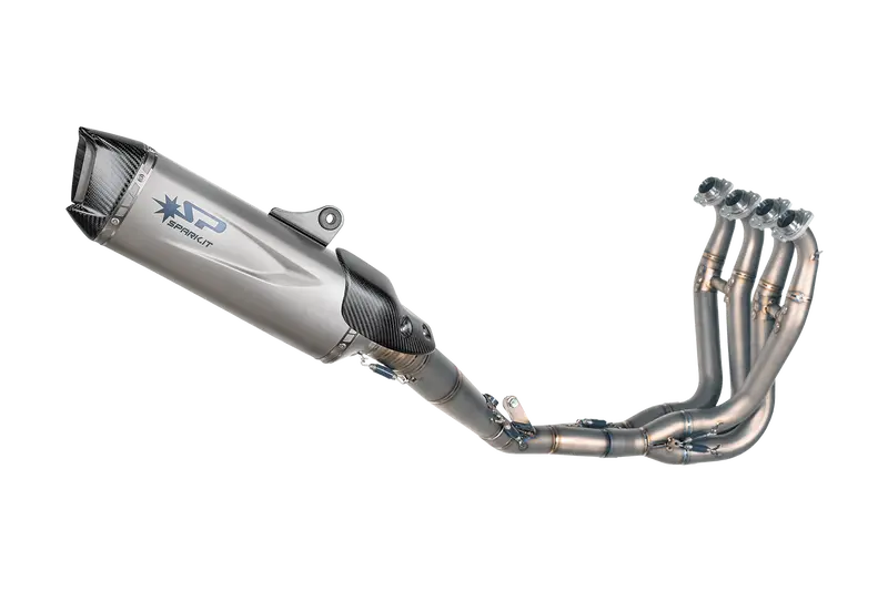 Kawasaki Zx-6R - 2009 - 2025 - Racing Full System Titanium Headers With Force Evo Silencer + Carbon Fiber Shield 1
