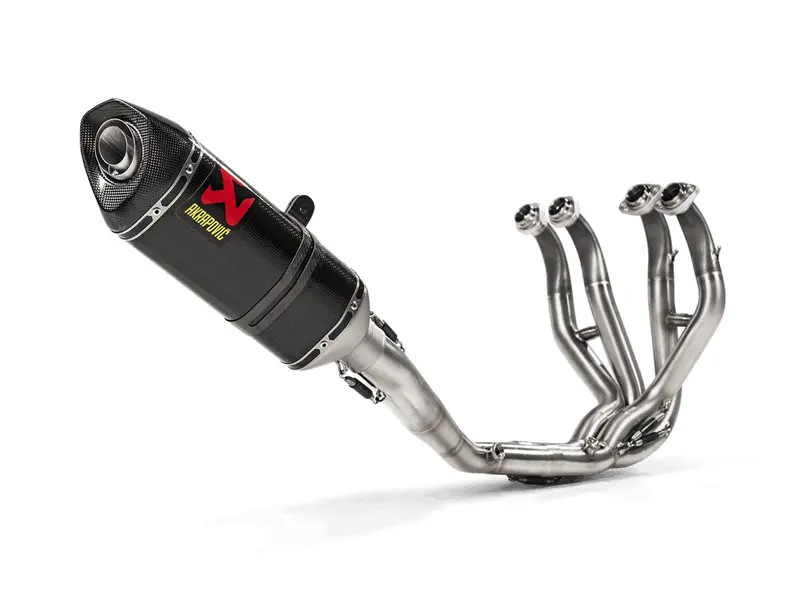 Kawasaki Zx-6R - (2024-2026) Akrapovic Carbon Silencer Complete Stainless 4-2-1 System - Race Removable Baffle 1