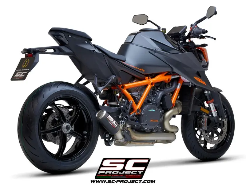 Ktm 1290 Super Duke R - 2020 – Sc-Project Cr-T Carbon Fibre Exhaust, With Stoneguard Grid 1