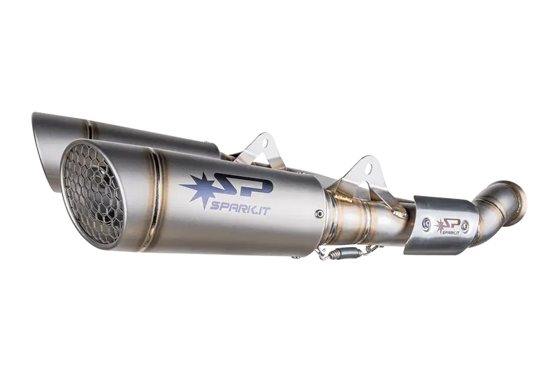 Ktm Duke 790 / 890  - 2 Grid-O Silencers 175Mm Under Seat With  1 In 2 Pipe For High Mounting 1