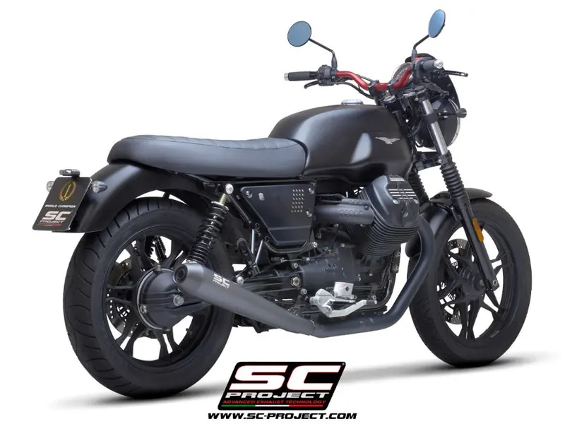 Moto Guzzi V7 Iii - 2017 - 2020 – Sc-Project Pair Of Conico Racer Stainless Steel Exhaust, Matt Black 1