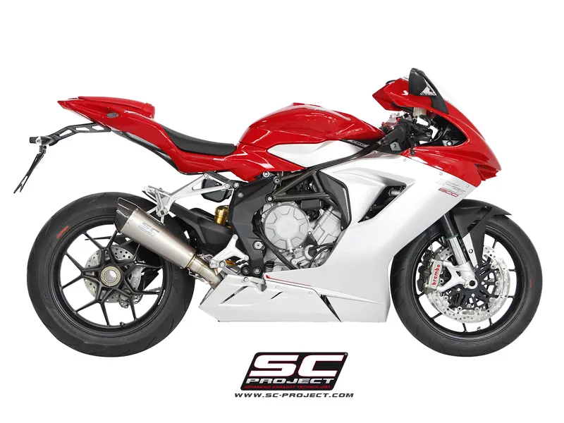 Mv Agusta F3 675 2011 - 2016 Sc-Project Conical Muffler, Titanium, With Carbon Fiber End Cap 2