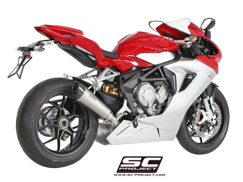 Mv Agusta F3 800 2013 - 2016 Sc-Project Conical Muffler, Titanium, With Carbon Fiber End Cap 1