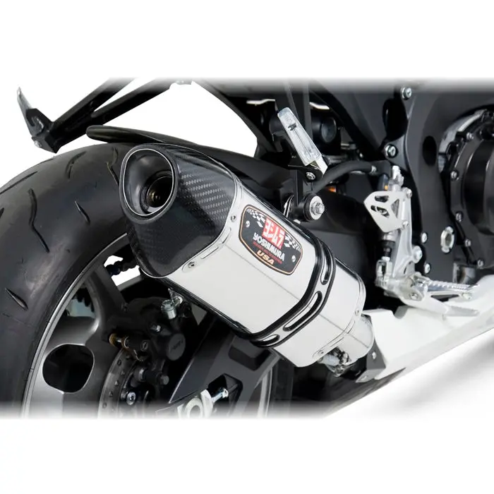 Suzuki Gsx-R600 - (2011-2018) Yoshimura Stainless R77 Street Slip-On With Carbon Coned End Cap - Removable Baffle 1