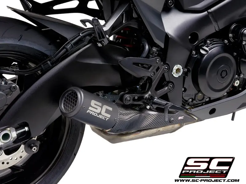 Suzuki Gsx-S1000 - 2017- 2020 – Sc-Project Cr-T Titanium Exhaust, Matt Black, With Stoneguard Grid 1