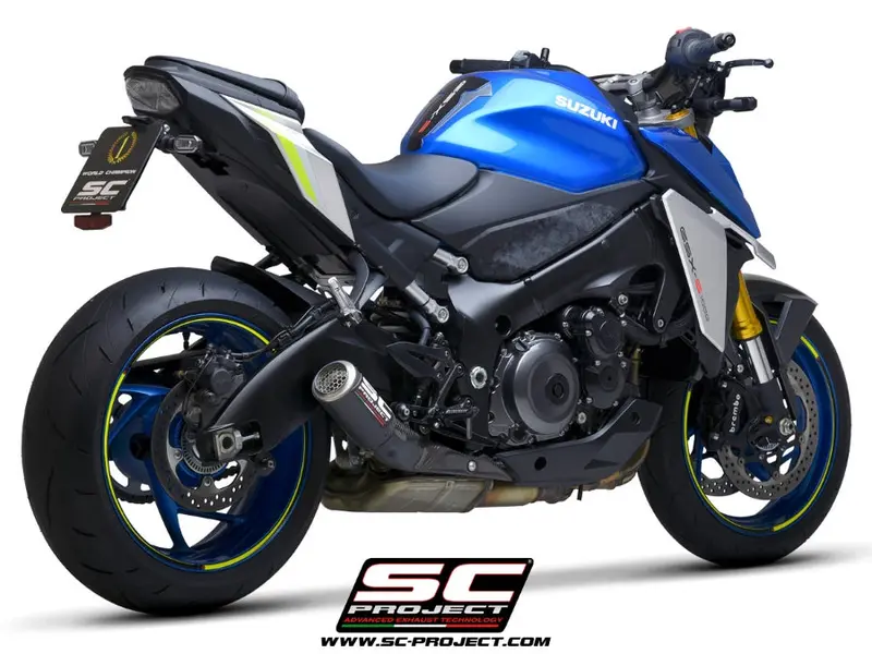Suzuki Gsx-S1000 - 2025 – Sc-Project Cr-T Carbon Fibre Exhaust, With Stoneguard Grid 1