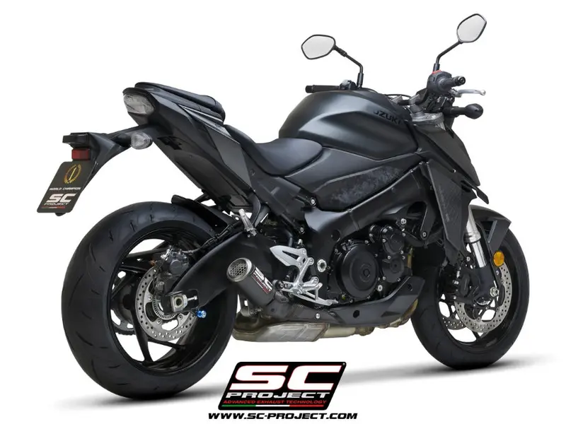 Suzuki Gsx-S950 - 2021 - 2023 – Sc-Project Cr-T Carbon Fibre Exhaust, With Stoneguard Grid 1