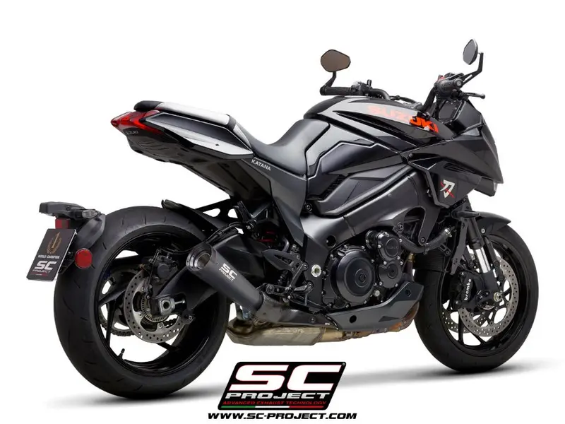 Suzuki Katana - 2019 - 2020 – Sc-Project Metal Black Stainless Steel Exhaust, With Black Anodised Cnc Machined End Cap 1