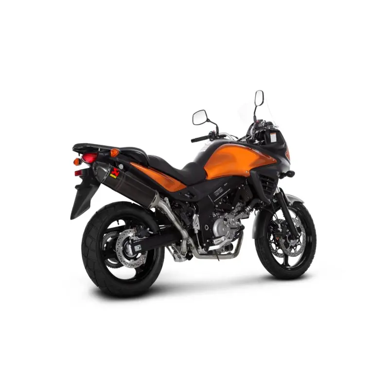 Suzuki V-Strom 650 - (2004-2006) Akrapovic Carbon Silencer Partial System - Header & Collector - Hexagonal - Race Removable Baffle 2
