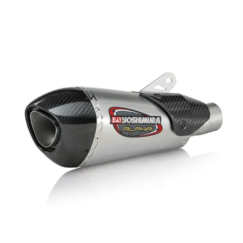 Triumph Daytona 675 - (2013-2017) Yoshimura Stainless Alpha T Slip-On Carbon Fibre End Cap And Heat Shield - Race Series - Removable Baffle 1