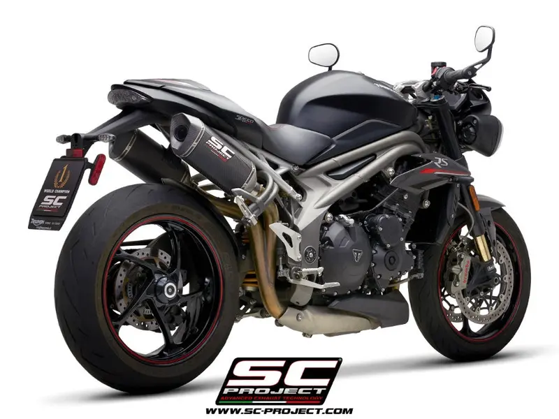 Triumph Speed Triple 1050 - 2018 - 2020 – Sc-Project Pair Of Sc1-M Carbon Fibre Exhaust 1