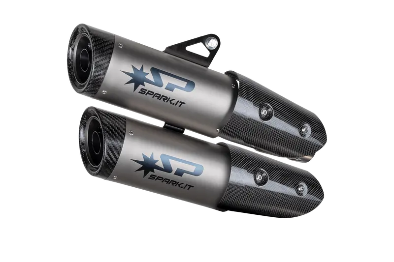 Triumph Speed Triple 1200 2021 - 2024 - Slip-On Dyno Silencers With Carbon End Caps And Fitting 1