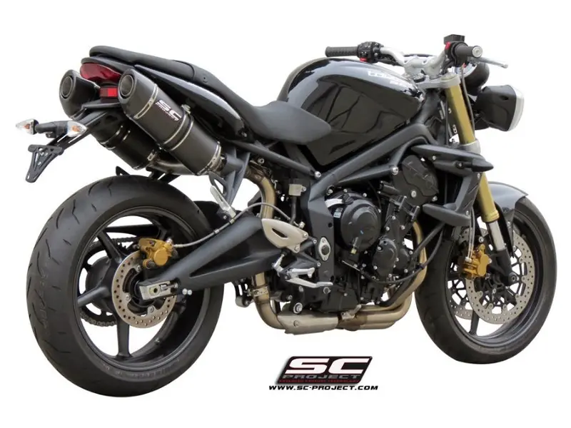 Triumph Street Triple 675 - 2007 - 2012 – Sc-Project Pair Of Oval Carbon Fibre Exhaust 1