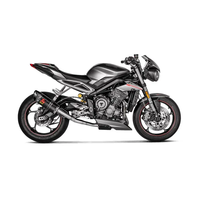 Triumph Street Triple 765 All Variants - (2017-2019) Akrapovic Carbon Silencer Slip-On Kit - Hexagonal - Race Removable Baffle (Removes Pre-Silencer Box) 2