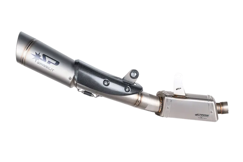 Triumph Street Triple 765 Rs / R / S - 2020 - 2022 -3/4 Kit High Lateral Mounting: Stainless Steel Box + Grid-O Silencer 1