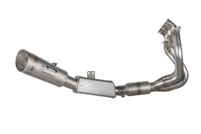 Triumph Street Triple 765 Rs / R / S- 2023 - 2025 - Low Mount Euro 5 Full System Stainless Steel + Grid-O Silencer With Pre-Silencer Box And Catalyst 1