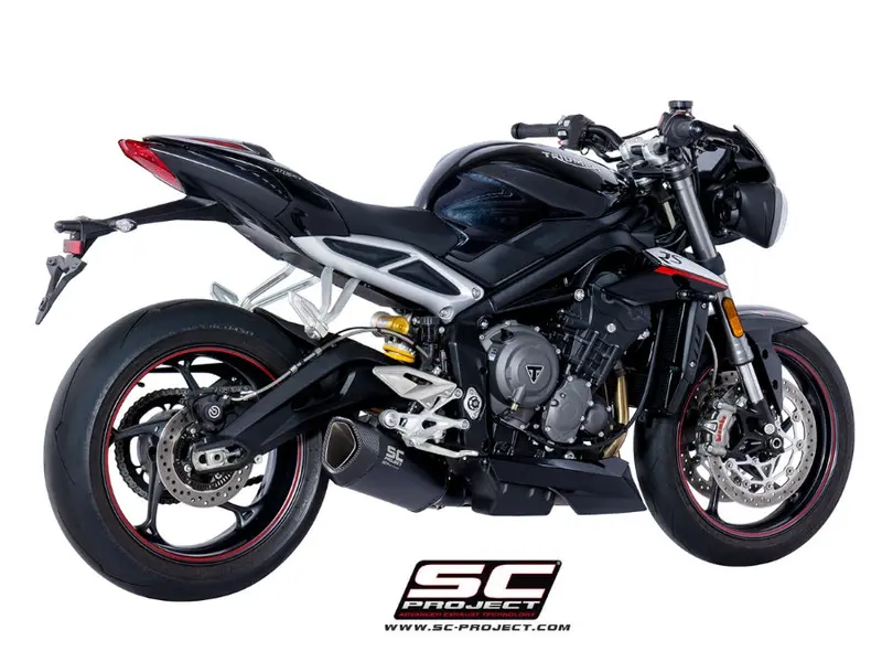 Triumph Street Triple S 660 - A2 - 2017 - 2019 – Sc-Project Sc1-R Titanium Exhaust, Matt Black 1