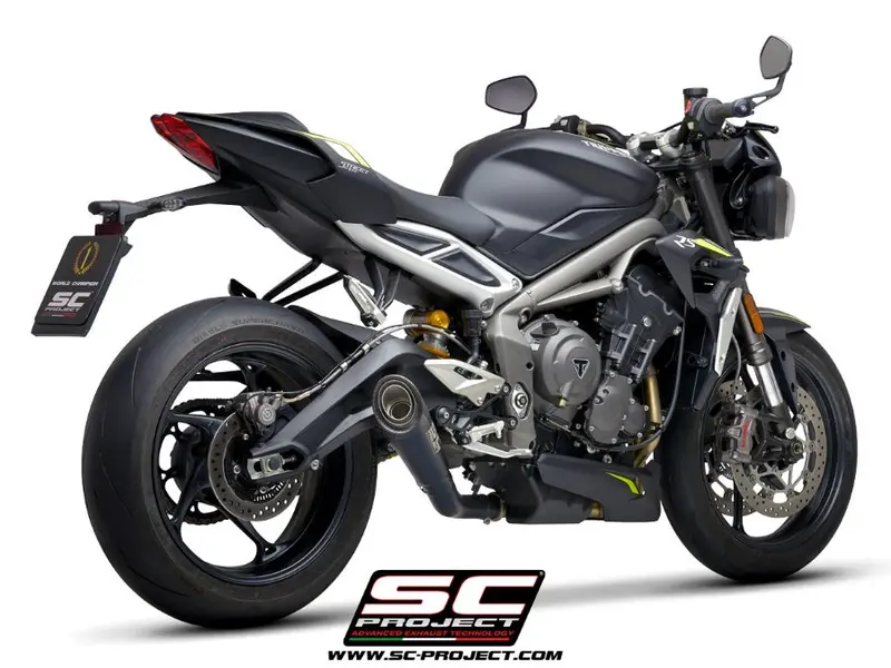 Triumph Street Triple S 660 - A2 - 2020 - 2022 – Sc-Project S1 Titanium Exhaust, Matt Black 1