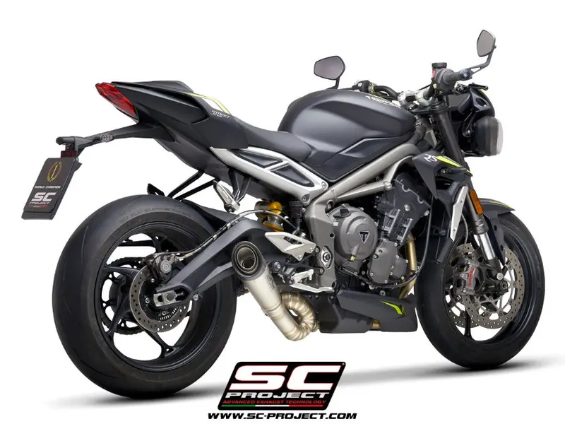 Triumph Street Triple S 660 - A2 - 2020 - 2022 – Sc-Project S1 Titanium Exhaust, With Welded Sector Link Pipe 1