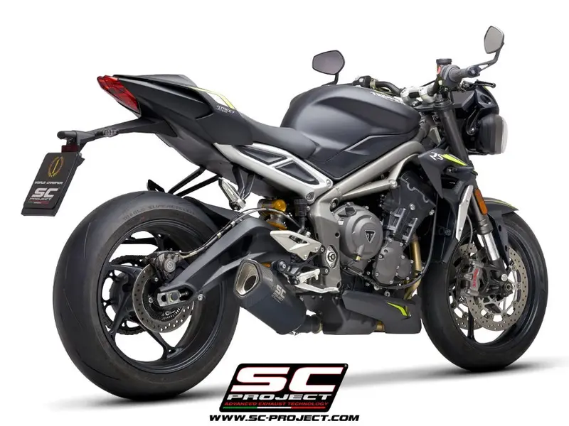 Triumph Street Triple S 660 - A2 - 2020 - 2022 – Sc-Project Sc1-R Titanium Exhaust, Matt Black 1