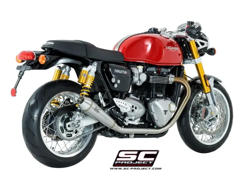 Triumph Thruxton 1200 - 2016 – Sc-Project Pair Of Conic Stainless Steel Exhaust 1