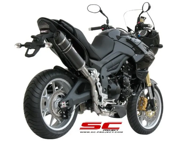 Triumph Tiger 1050 - 2007 - 2012 – Sc-Project Oval Carbon Fibre Exhaust, High Mount 1