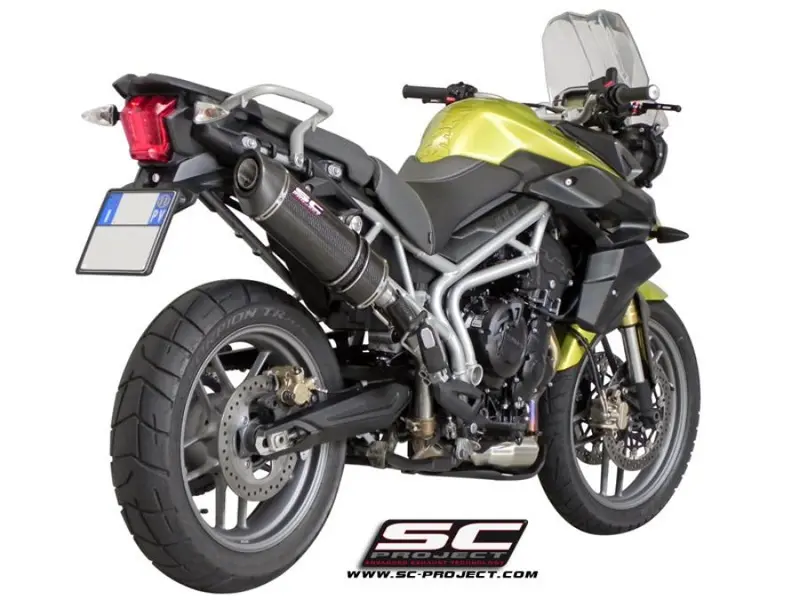 Triumph Tiger 800 - 2010 - 2016 – Sc-Project Oval Carbon Fibre Exhaust, High Mount 1