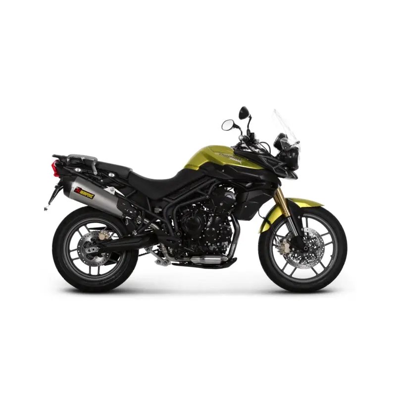 Triumph Tiger 800 Xc - (2011-2014) Akrapovic Titanium Silencer Slip-On Kit - Hexagonal - Road Legal Removable Baffle 2