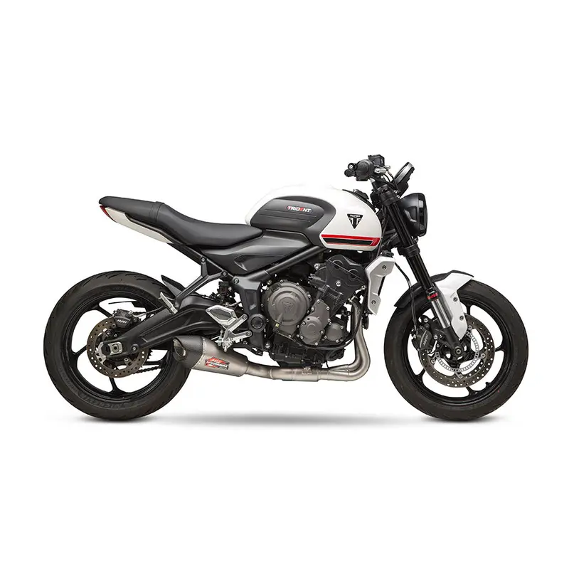 Triumph Tiger Sport 660 - (2021-2022) Yoshimura Stainless At2 Stainless Full System - Stainless Headers, Stainless Silencer, Carbon End Cap - Race Series 1
