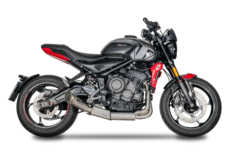 Triumph Trident 660 / Tiger Sport 660 Daytona 660 2022 - 2024 - Full System: Collector With Pre-Silencer Box In Stainless Steel + Grid-O Silencer 1
