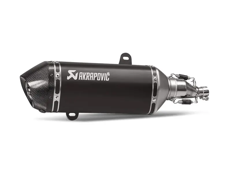Vespa Gts125ie Super - (2021-2024) Akrapovic Slip-On Kit - Black Titanium Sleeve With Carbon End Cap - Road Legal (Euro 4/5 Models) 1