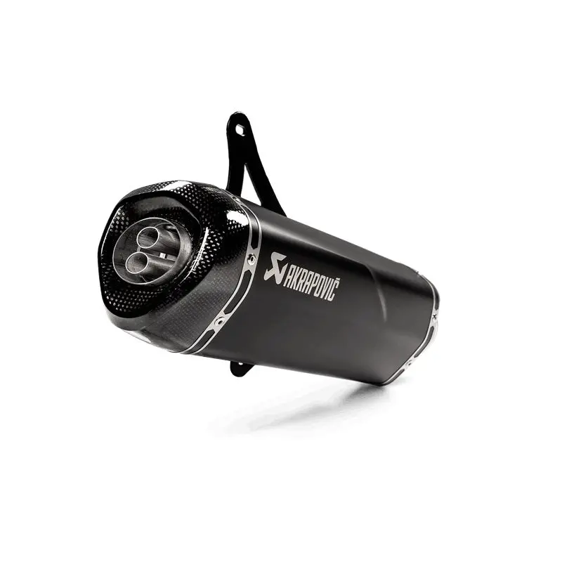 Vespa Gtv250 - (2006-2020) Akrapovic Sp Titanium Slip-On Kit - Satin Black Finish - Not Compatible With Rear Side Protector Kit - Road Legal Removable Baffle 1
