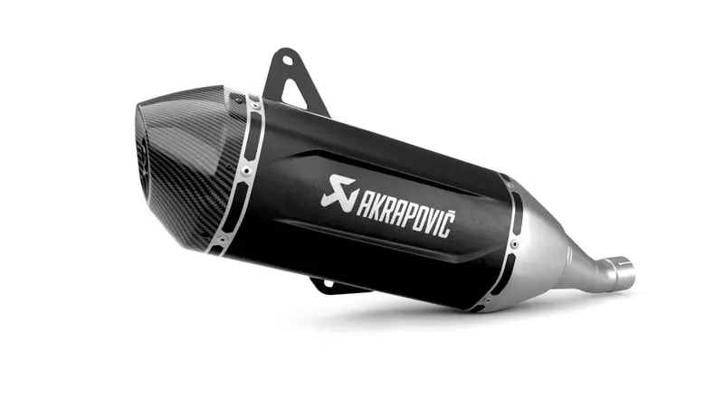 Vespa Primavera 125Ie 3V - (2024-2026) Akrapovic Slip-On Kit - Black Titanium Sleeve With Carbon End Cap - Road Legal (Euro 5+ Models) 1