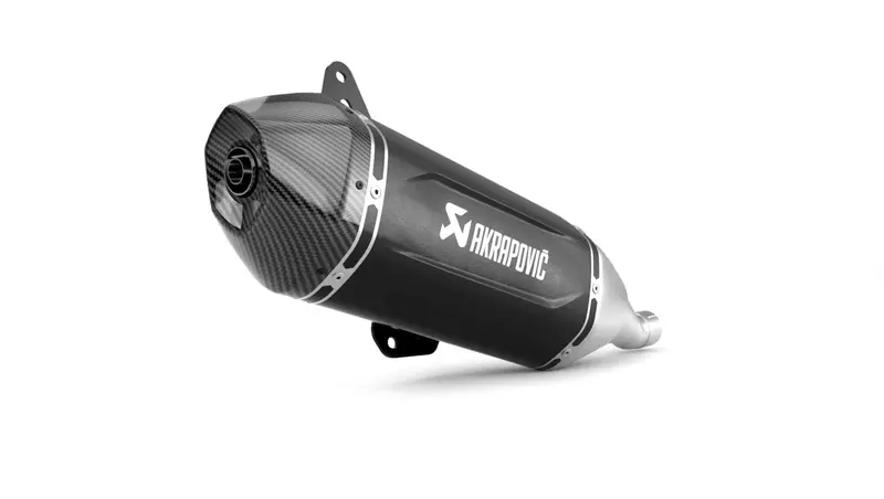 Vespa Primavera 125Ie 3V - (2024-2026) Akrapovic Slip-On Kit - Black Titanium Sleeve With Carbon End Cap - Road Legal (Euro 5+ Models) 2