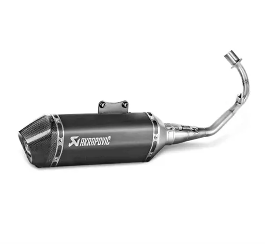 Vespa Sprint 125 3V - (2017-2020) Akrapovic Sp Titanium Full System - Black Hexagonal Silencer (For Models With Iget Engines) - (Optional Cat Conv. Required To Be Fully Road 1